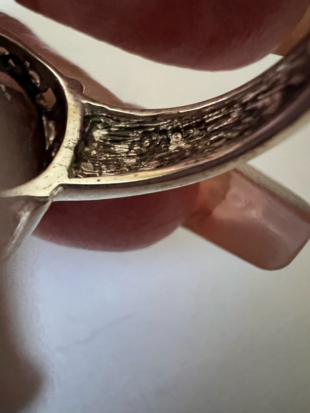 Vintage Leopard Print 925 Sterling Silver Smoky Quartz Oval Ring - Picture 7 of 8